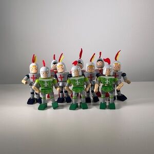 Tobar Wooden Flexi Knight Action Figures Set Of 10 (93F)